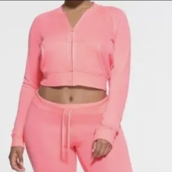 Skims pink french Terry zip-up hoodie Size Meduim - Picture 1 of 2